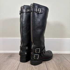 Arturo Chiang Black Leather Boots Size 5.5